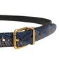 Men Multicolor Leather Metal Buckle Belt