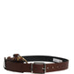 Men Brown Classic Leather Metal Buckle Belt