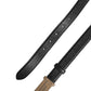 Men Black Calf Leather Logo Metal Buckle Belt