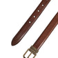 Men Brown Classic Leather Metal Buckle Belt