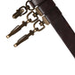 Men Brown Calfskin Leather Metal Buckle Belt