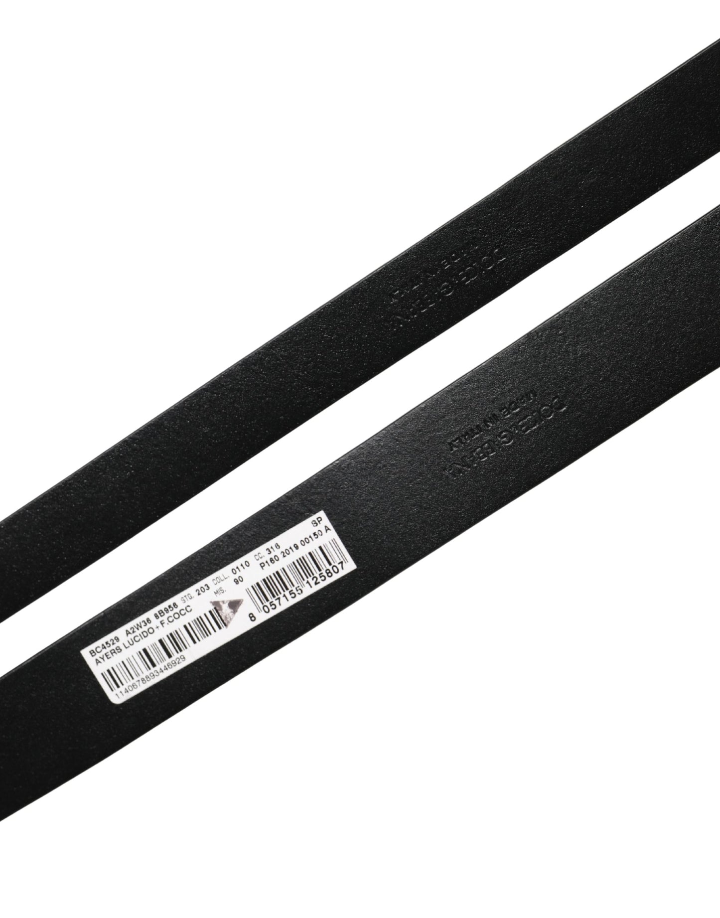 Men Black Exotic Leather Double Strap Belt
