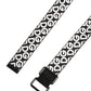 White Black Logo Leather Metal Buckle Belt