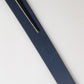 Blue Calf Leather Logo Metal Buckle Belt