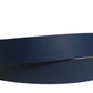 Dark Blue Calf Leather Logo Metal Buckle Belt