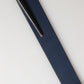 Men Blue Calf Leather Logo Metal Buckle Belt
