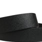 Men Black Leather DG Logo Metal Buckle Belt
