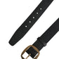 Men Black Classic Leather Metal Buckle Belt