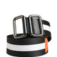 Men Black White Nylon Logo Metal Buckle Belt