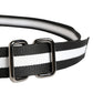 Men Black White Nylon Logo Metal Buckle Belt