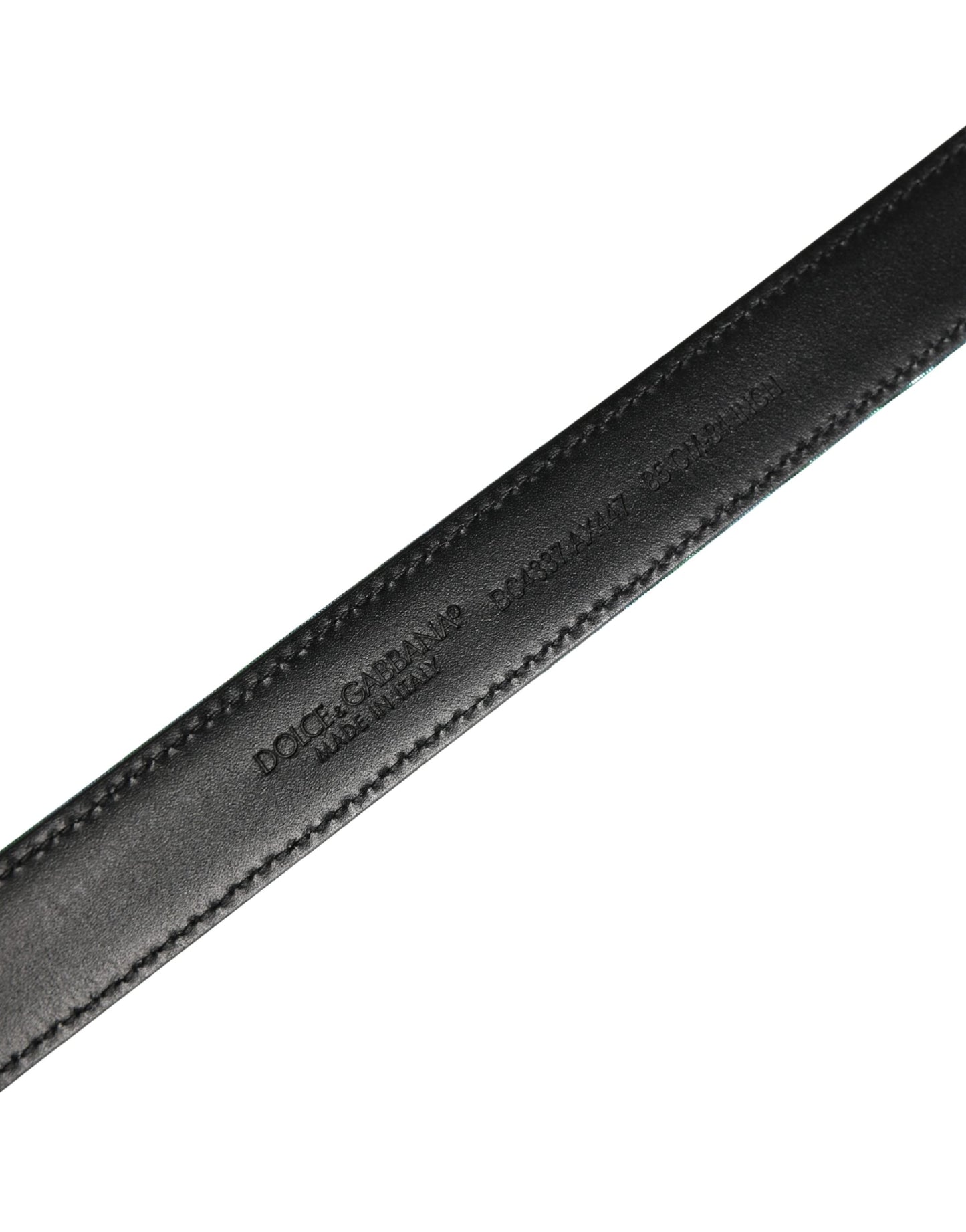 Men Green Lurex Polyester Metal Buckle Belt