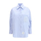 Blue Cotton Pattern Shirt