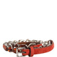 Red Velvet Crystals Chain Embellished Belt