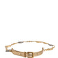 Gold Brass Chain Coin Embellished Metal Buckle Belt