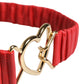 Red Leather Gold Heart Metal Buckle Belt