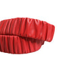 Red Leather Gold Heart Metal Buckle Belt