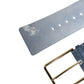 Blue Two Tone Denim Gold Metal Buckle Belt