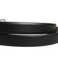 Black Classic Leather Gold Metal Buckle Belt