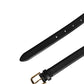 Black Classic Leather Gold Metal Buckle Belt