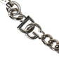 Black Leather Silver Chain Bag Accessory Shoulder Strap