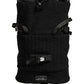 Black Tricot Wool Blend Duffel Backpack Travel Borse Bag