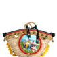 Multicolor Woven Straw Basket Embellished Sicily Bag