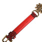 Red Leather Daisy Crystal Embellished Waist Belt