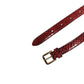 Red Leather Daisy Crystal Embellished Waist Belt