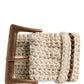 Beige Woven Vintage Metal Buckle Waist Belt