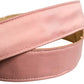 Pink Satin Leather Oval Metal Buckle Belt