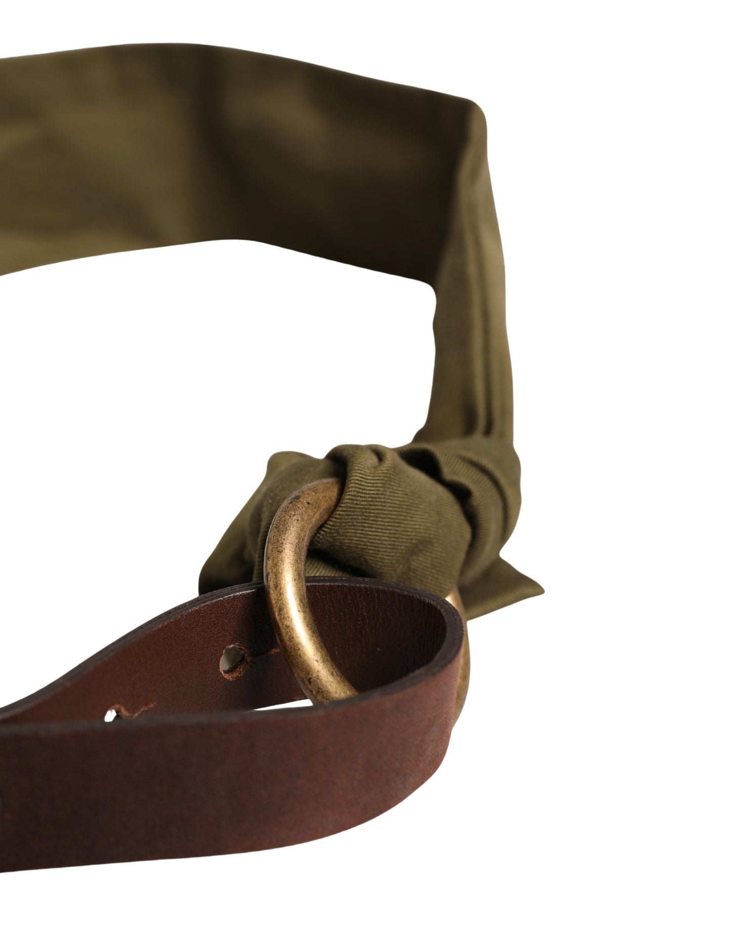 Army Green Cotton Round Buckle Waist Belt