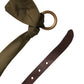 Army Green Cotton Round Buckle Waist Belt