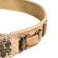 Beige Canvas Embellished Metal Buckle Belt