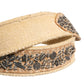 Beige Canvas Embellished Metal Buckle Belt