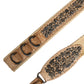 Beige Canvas Embellished Metal Buckle Belt