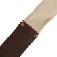 Beige Brown Leather Canvas Metal Buckle Belt