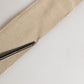 Beige Brown Leather Canvas Metal Buckle Belt
