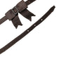 Dark Brown Wool Bow Embellished Buckle Belt