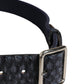 Dark Blue Canvas Silver Metal Buckle Belt