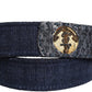 Dark Blue Canvas Silver Metal Buckle Belt
