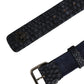 Dark Blue Canvas Silver Metal Buckle Belt
