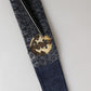Dark Blue Canvas Silver Metal Buckle Belt