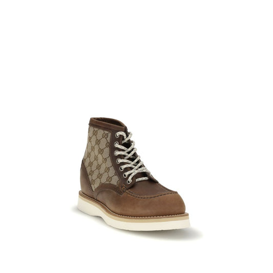 Brown Calf Leather Bos Taurus Lace-Up Boots