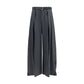 Gray Polyester Casual Pants