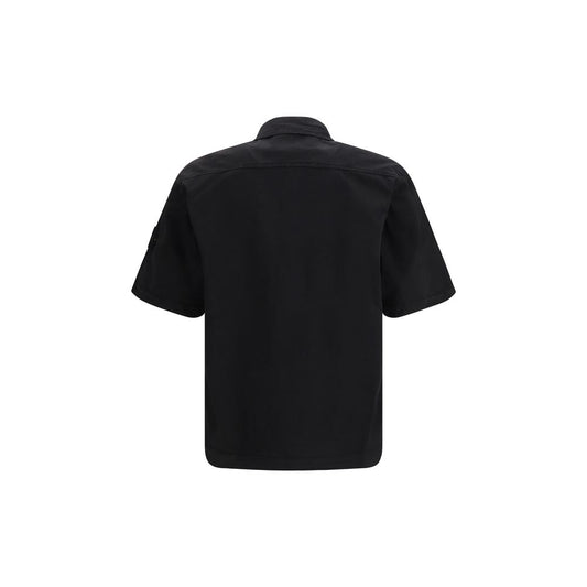 Black Cotton Shortsleeve Shirt