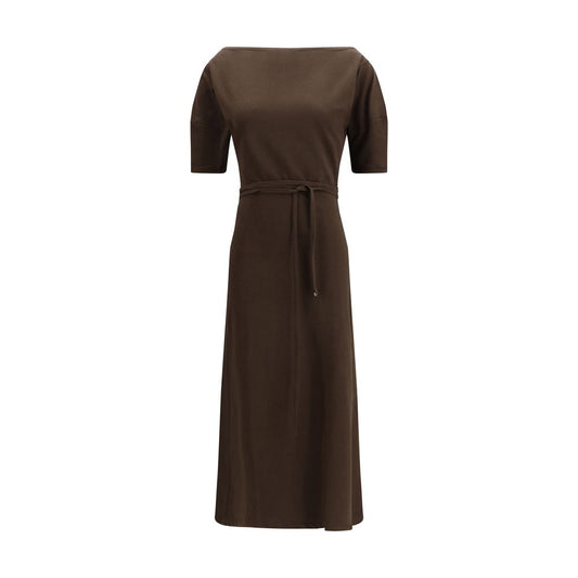 Brown Cotton Casual Dress