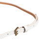 White Leather Skinny Gold Metal Buckle Belt