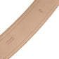 Beige Leather Logo Wide Waist Women Square Buckle Belt