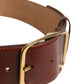 Brown Leather Waist Gold Metal Buckle Belt