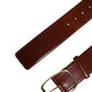 Brown Leather Waist Gold Metal Buckle Belt